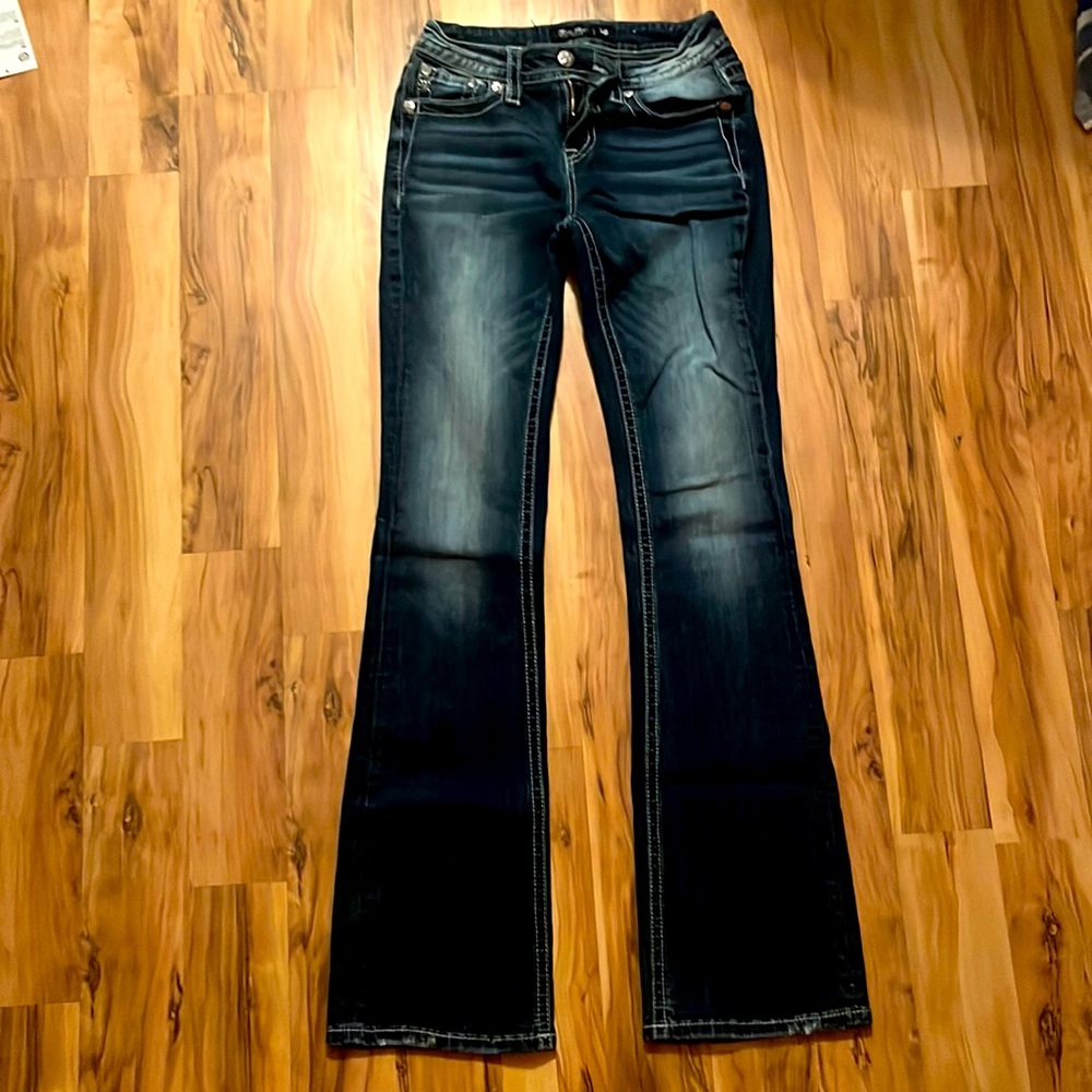 Miss me, cross pocket, blue jeans - size 26